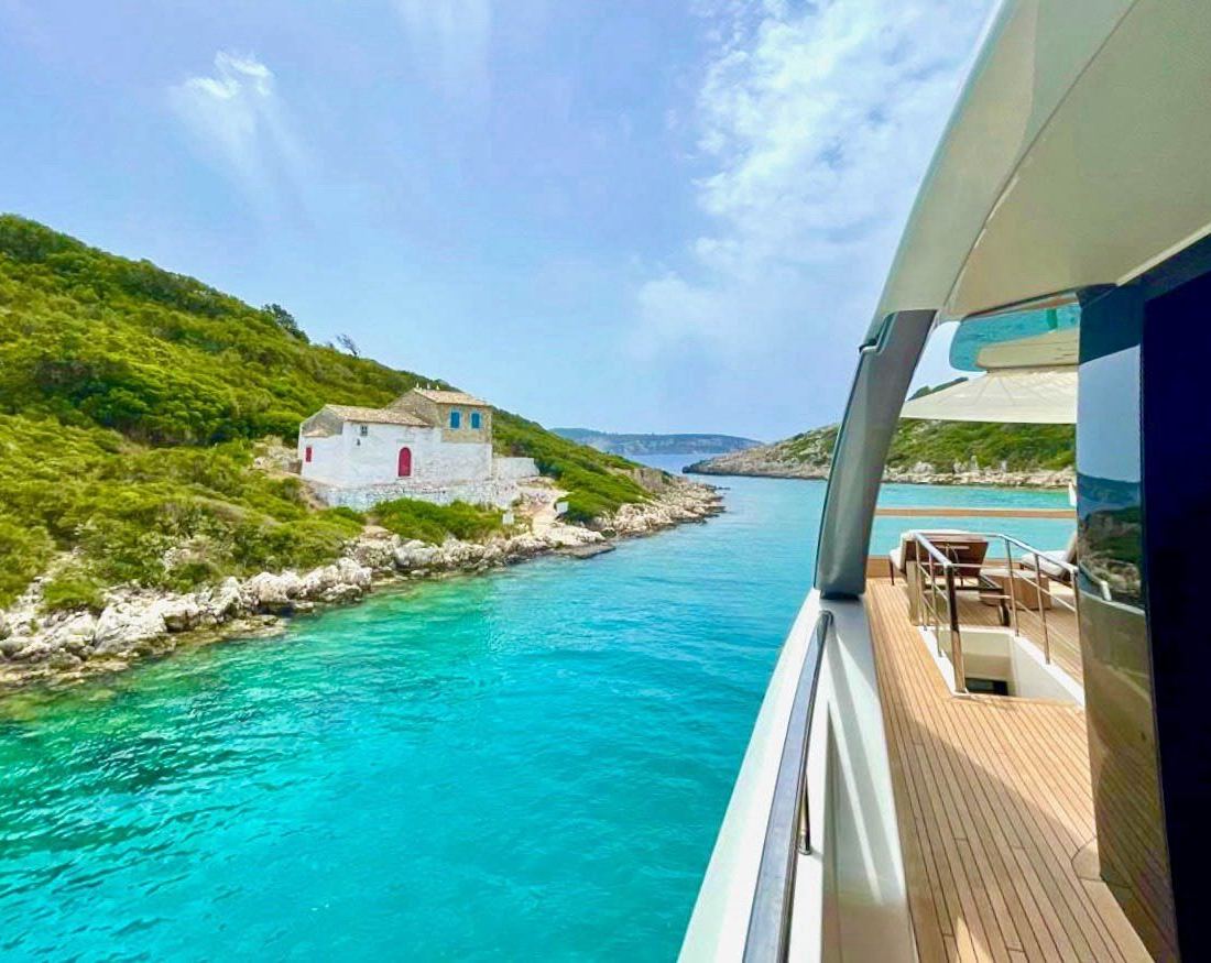 Side deck view of a coastal chapel